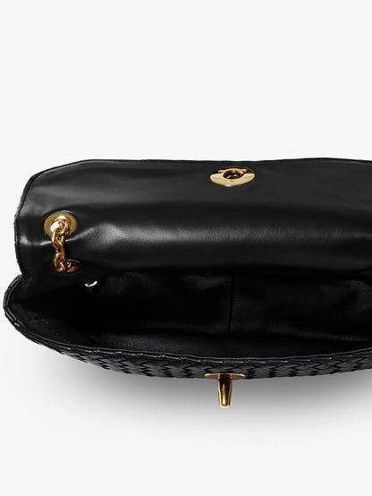 Bottega Veneta Madison leather shoulder bag with knot detail - Black-M Brass