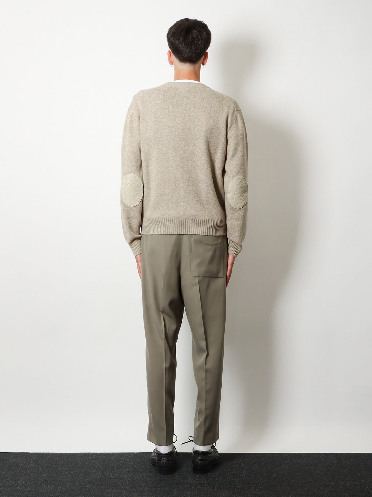 Bottega Veneta Cashmere blend cardigan with Intreccio patch - Fleece Melange