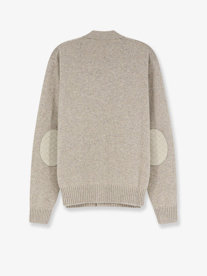 Bottega Veneta Cashmere blend cardigan with Intreccio patch - Fleece Melange