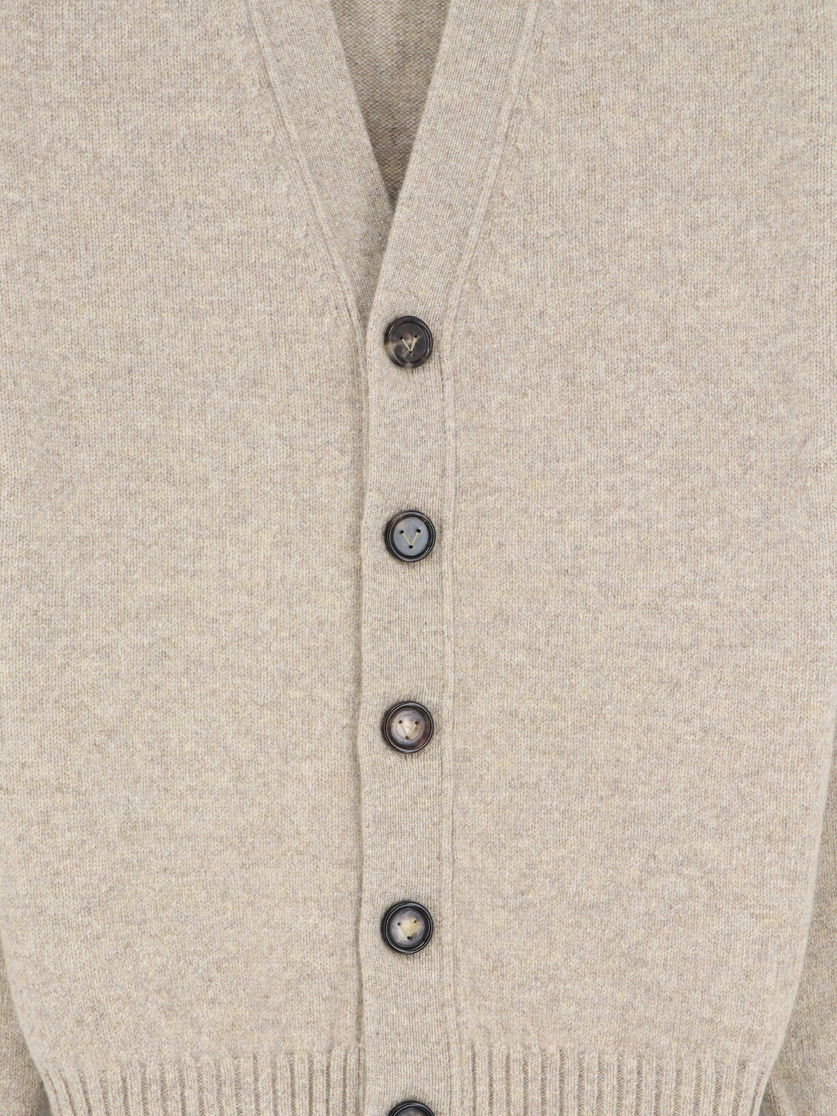 Bottega Veneta Cashmere blend cardigan with Intreccio patch - Fleece Melange