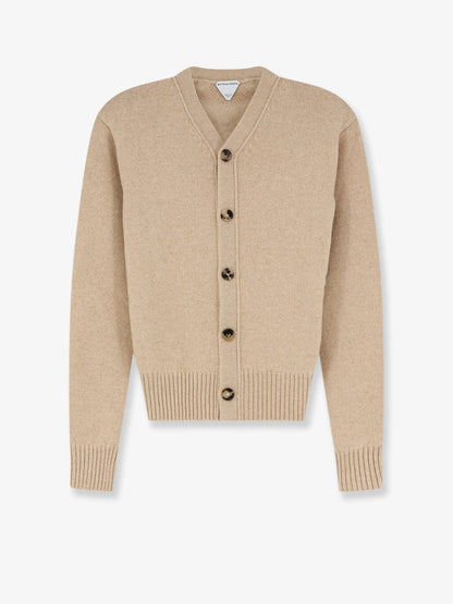 BOTTEGA VENETA - Cashmere blend cardigan with Intrecciato logo patch