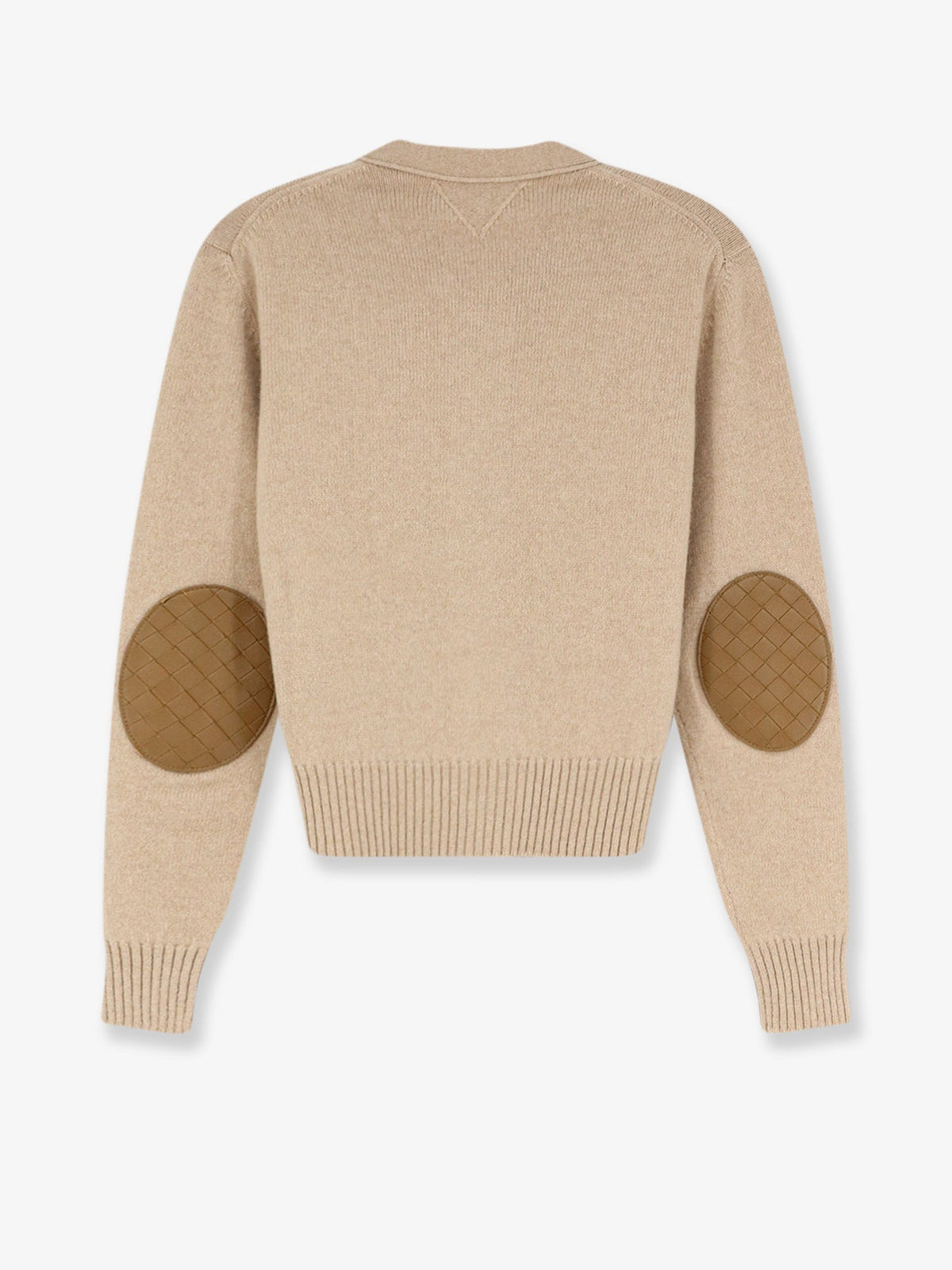 Bottega Veneta Cashmere blend cardigan with Intrecciato logo patch - Wax