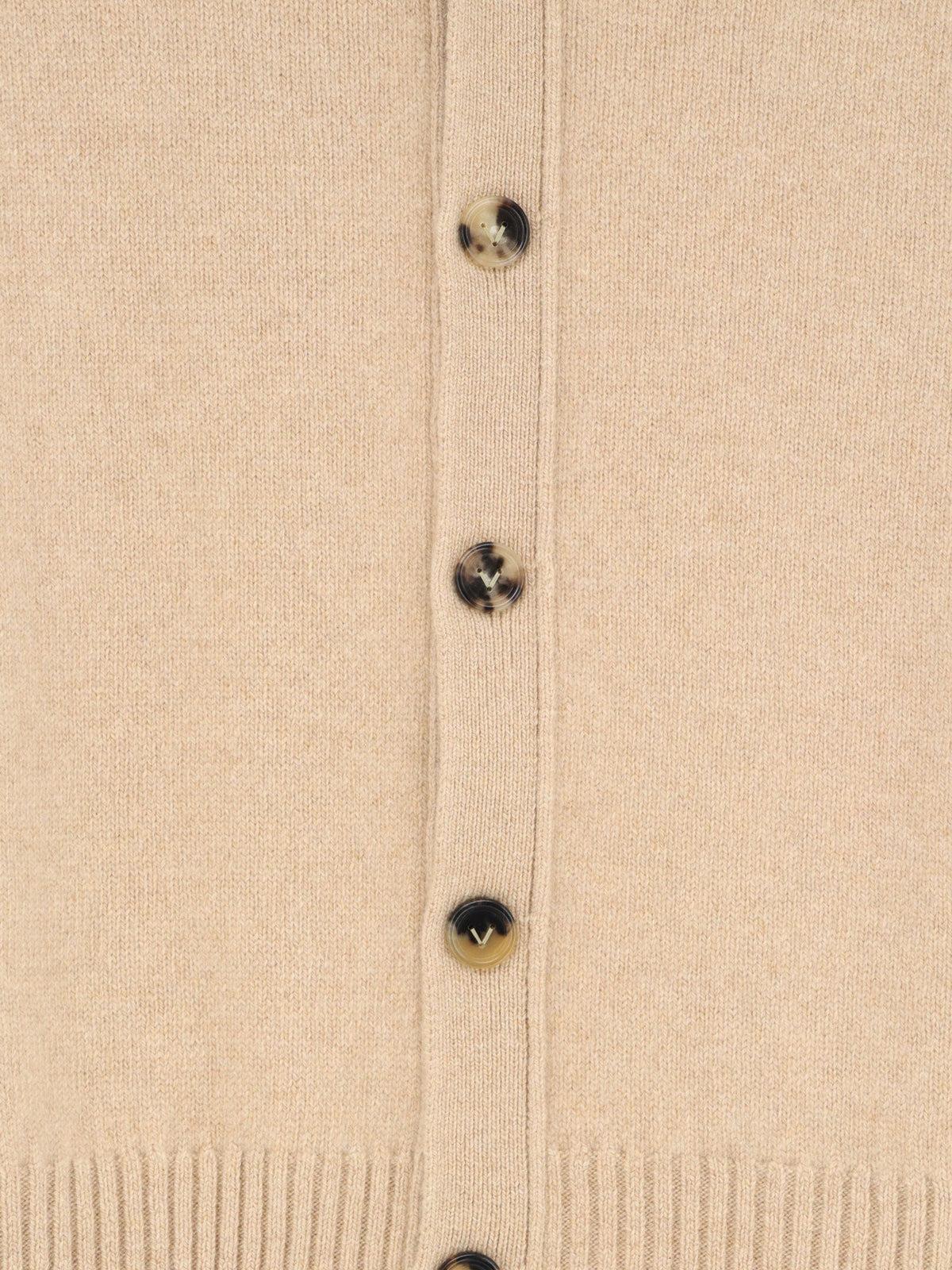 Bottega Veneta Cashmere blend cardigan with Intrecciato logo patch - Wax