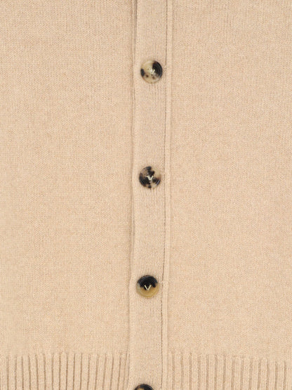 BOTTEGA VENETA - Cashmere blend cardigan with Intrecciato logo patch