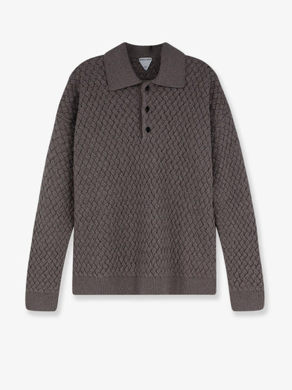 Bottega Veneta Wool sweater with Intrecciato motif - Riverbed Melange