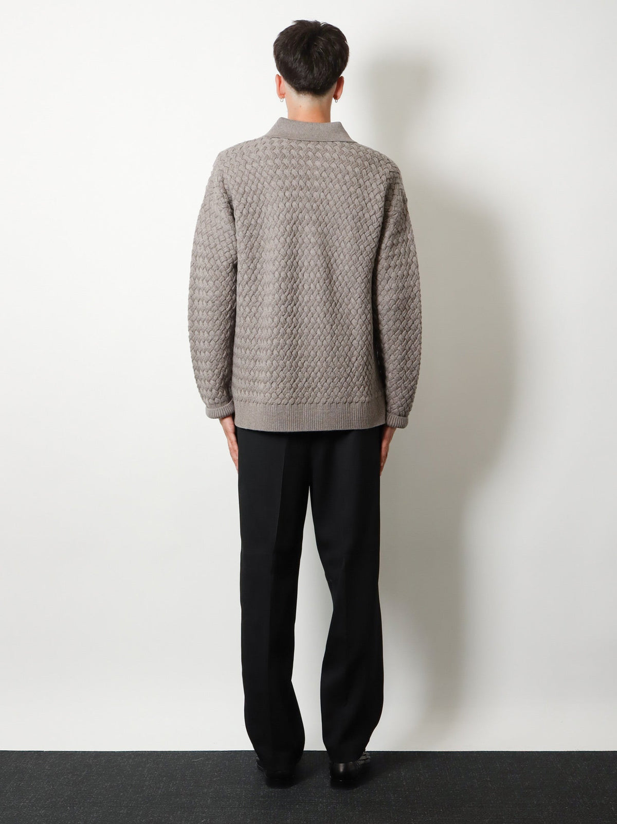 Bottega Veneta Wool sweater with Intrecciato motif - Riverbed Melange
