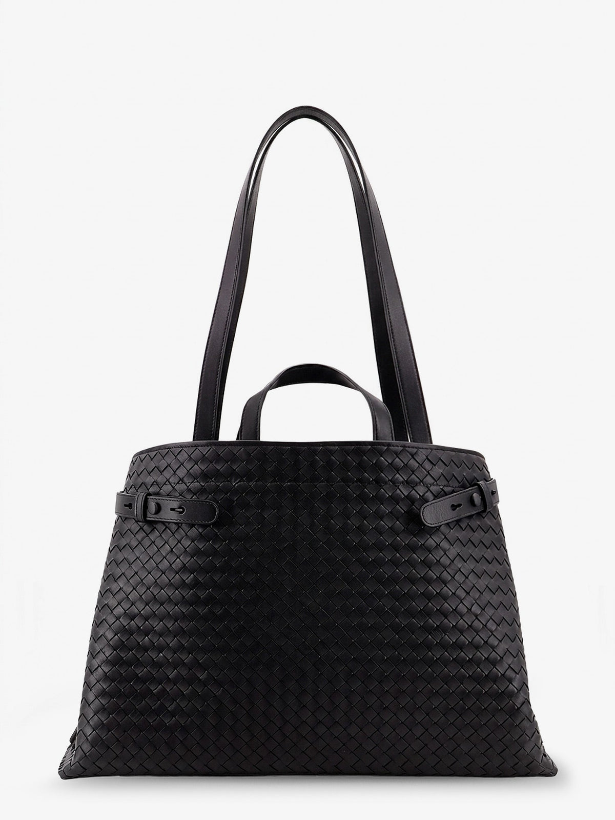 Bottega Veneta Intreccio leather shoulder bag - Black-Brass Vibra-Bl