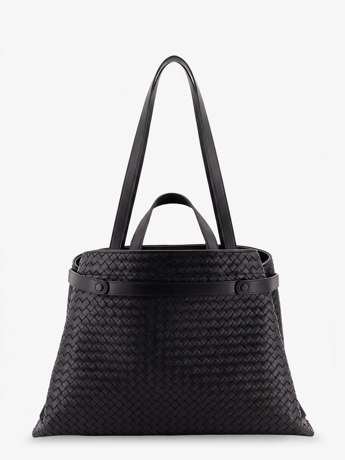 Bottega Veneta Intreccio leather shoulder bag - Black-Brass Vibra-Bl
