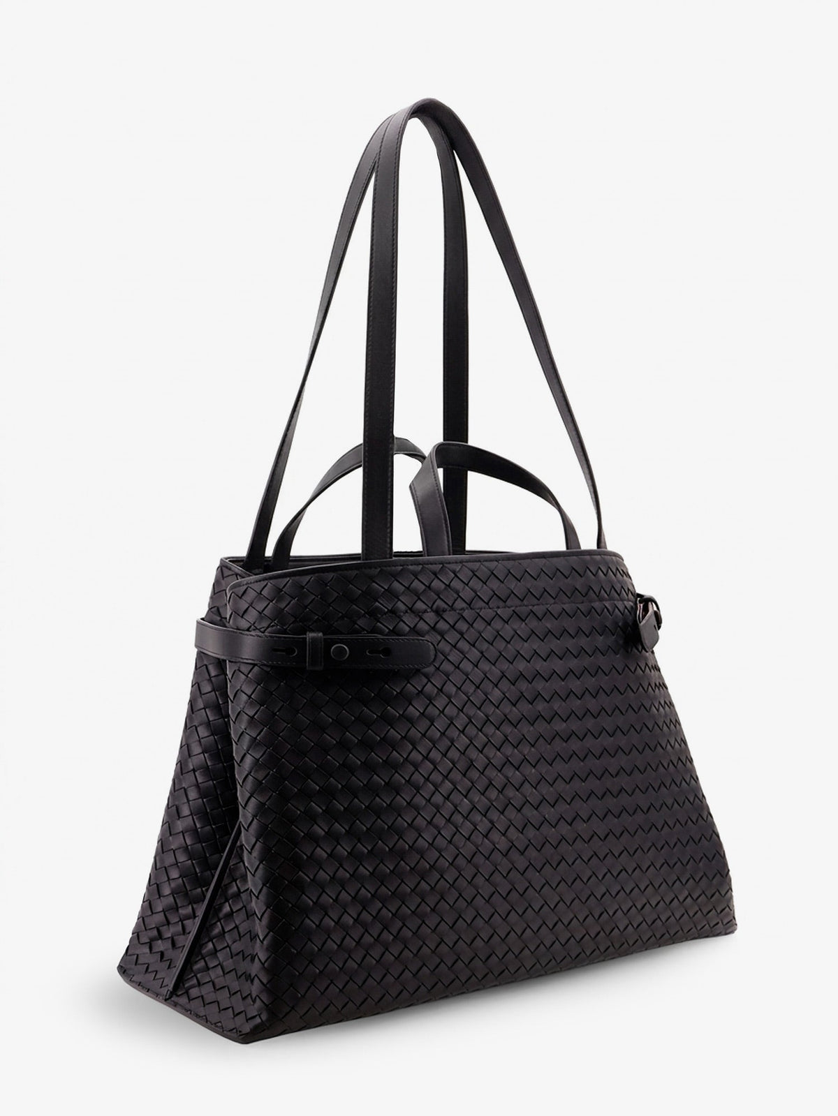 Bottega Veneta Intreccio leather shoulder bag - Black-Brass Vibra-Bl