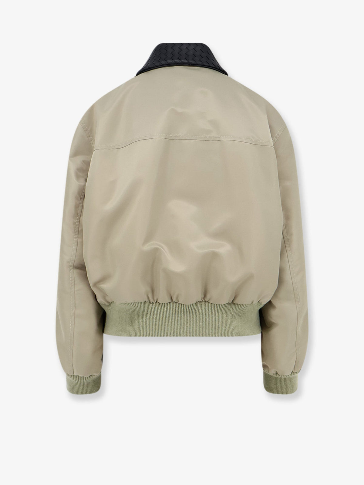 Bottega Veneta Nylon blouson with Intrecciato leather collar - Tarragon
