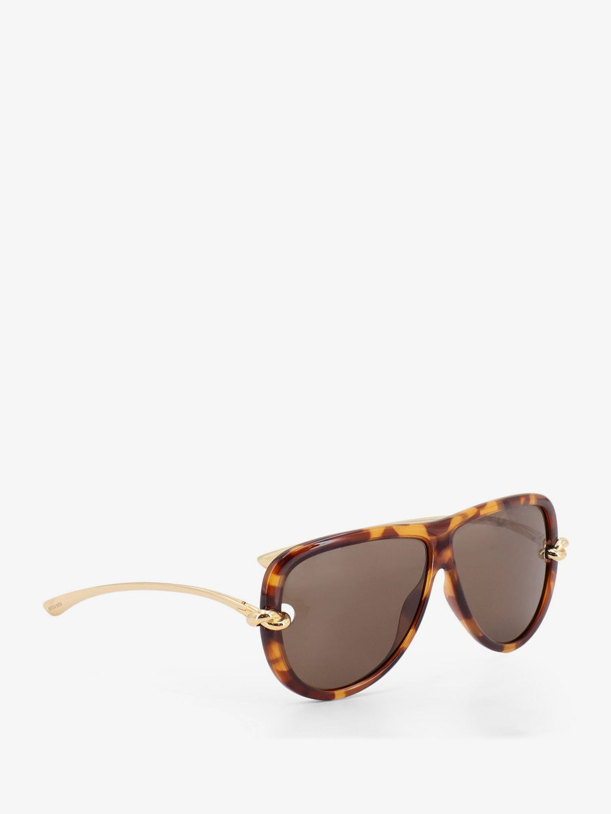 Bottega Veneta Knot Aviator Acetate Sunglasses - Havana-Gold-Brown