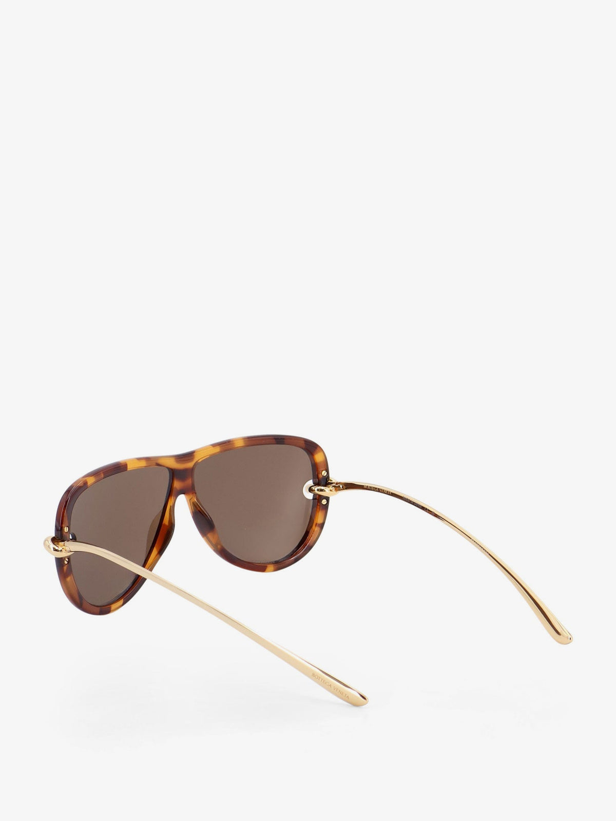 Bottega Veneta Knot Aviator Acetate Sunglasses - Havana-Gold-Brown