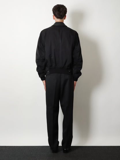 Bottega Veneta Nylon and cotton jacket with Intrecciato details - Double Black