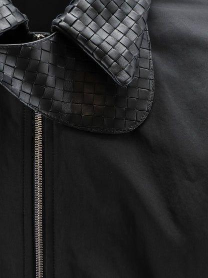 Bottega Veneta Nylon and cotton jacket with Intrecciato details - Double Black