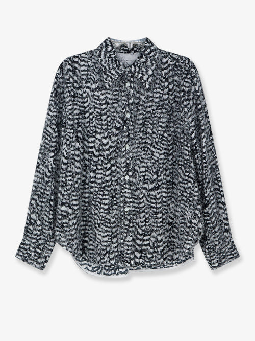 Bottega Veneta Two-tone viscose shirt with fil coupé detailing - Parchmentblack