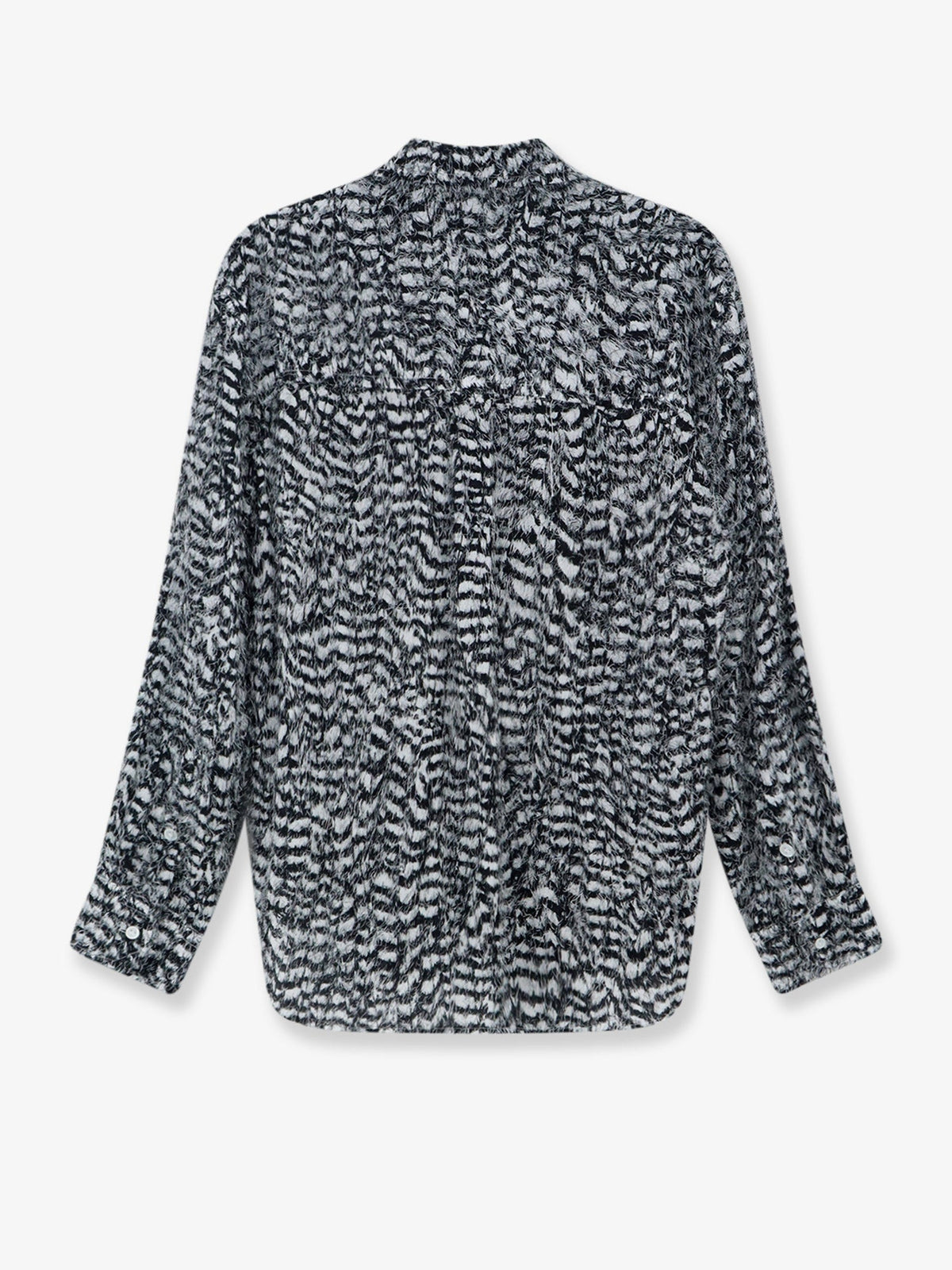 Bottega Veneta Two-tone viscose shirt with fil coupé detailing - Parchmentblack