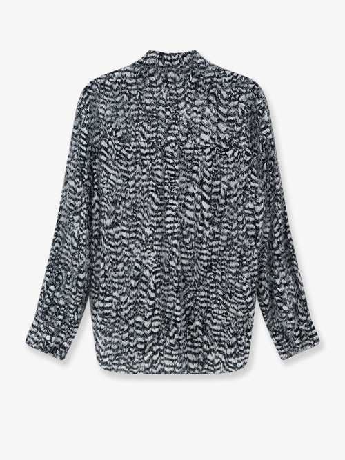 Bottega Veneta Two-tone viscose shirt with fil coupé detailing - Parchmentblack