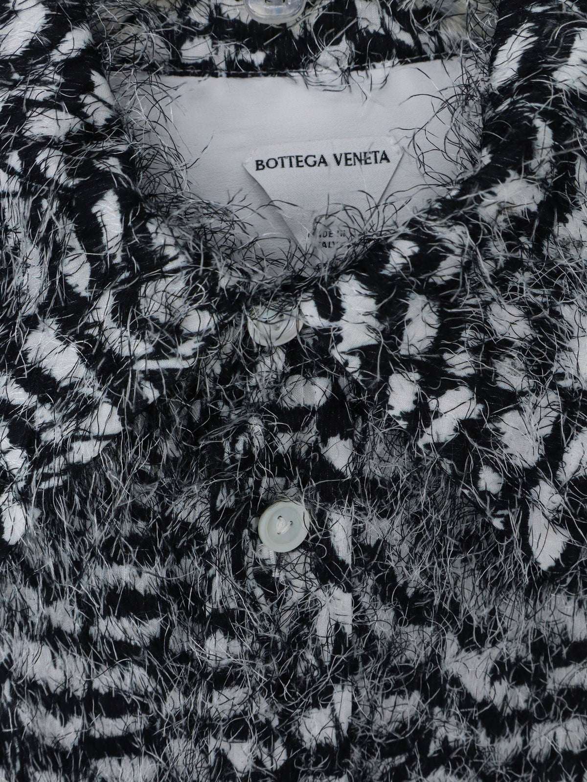 Bottega Veneta Two-tone viscose shirt with fil coupé detailing - Parchmentblack