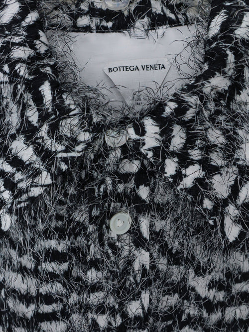 Bottega Veneta Two-tone viscose shirt with fil coupé detailing - Parchmentblack