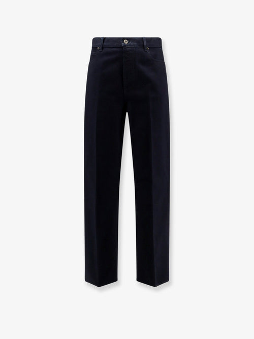 Bottega Veneta Jeans with leather patch with embossed Intrecciato motif - Darkindigo