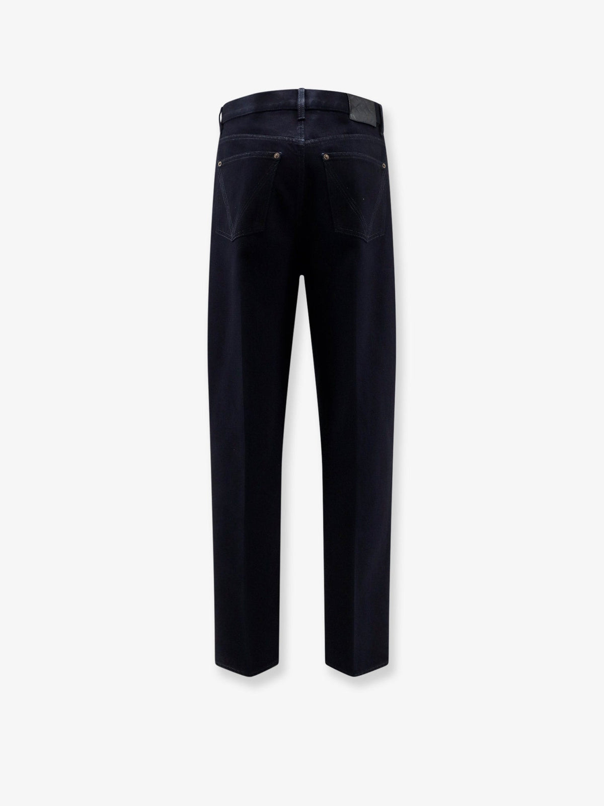 Bottega Veneta Jeans with leather patch with embossed Intrecciato motif - Darkindigo
