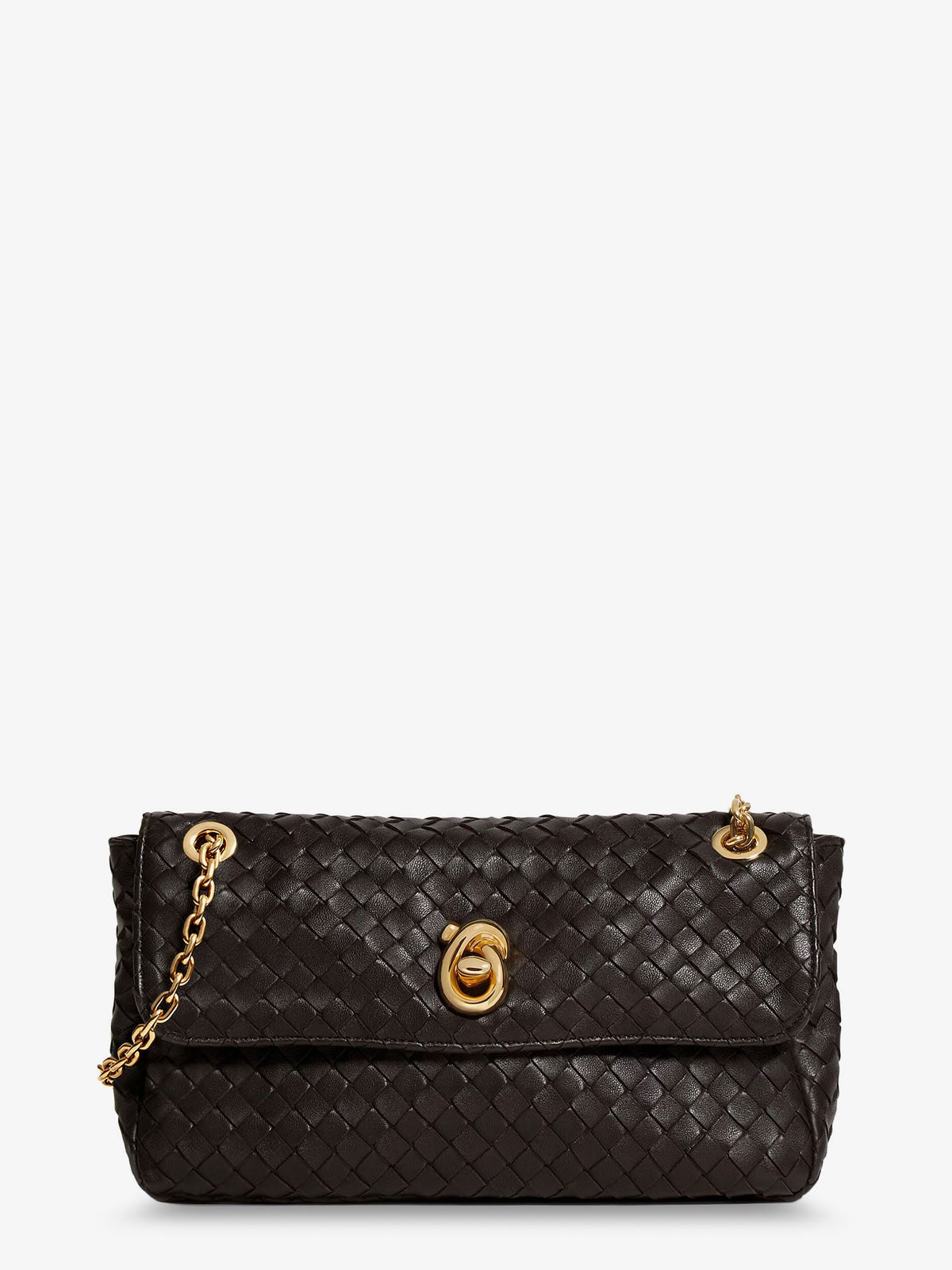 Bottega Veneta Madison leather crossbody bag with Intrecciato motif - Espresso