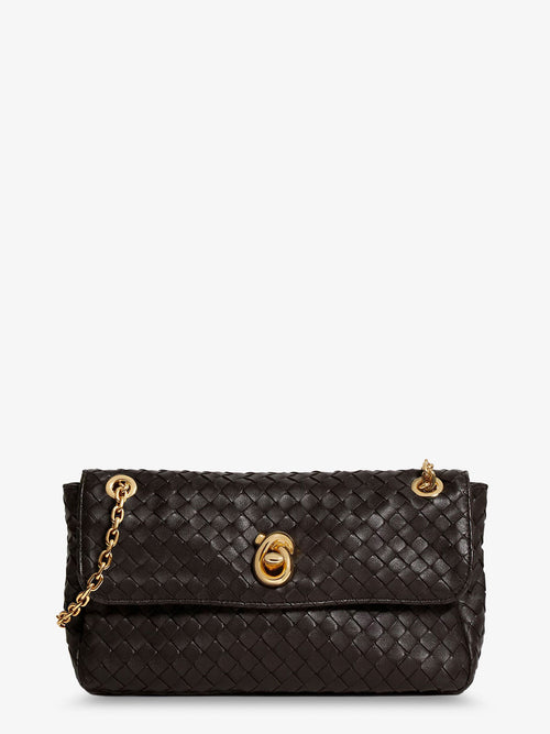Bottega Veneta Madison leather crossbody bag with Intrecciato motif - Espresso