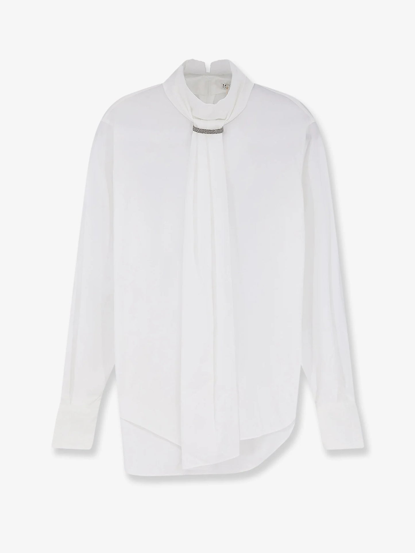 BRUNELLO CUCINELLI - Cotton blend shirt with Monili detail