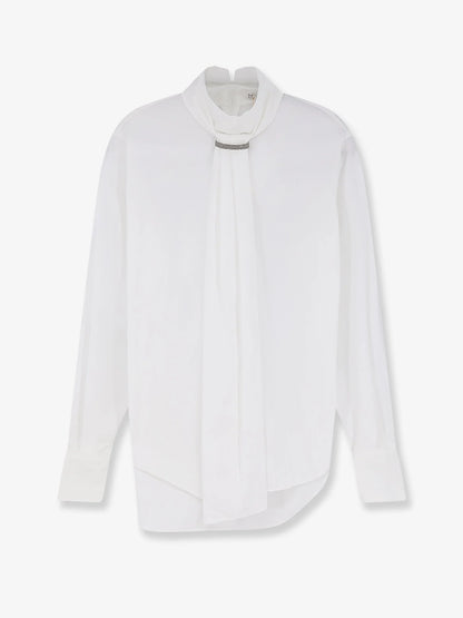 BRUNELLO CUCINELLI - Cotton blend shirt with Monili detail