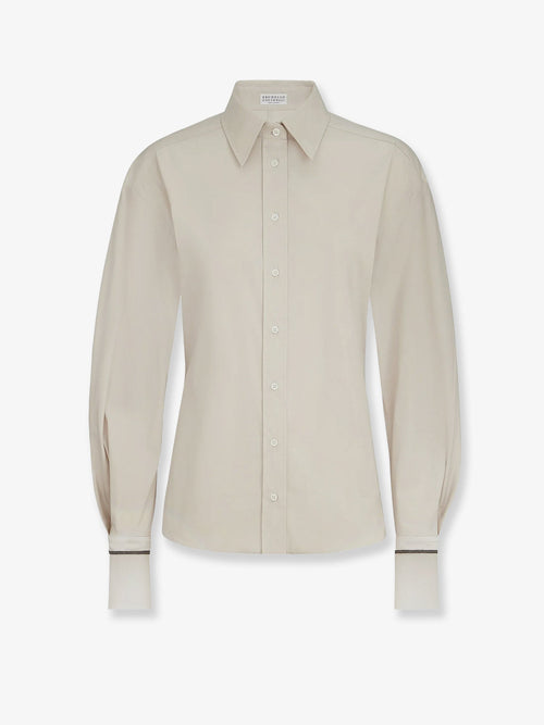 Brunello Cucinelli Cotton blend shirt with silk cuffs - Acquadiriso