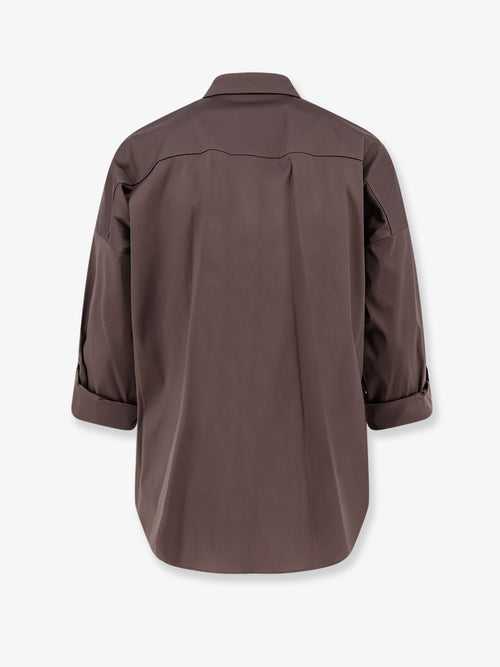 Brunello Cucinelli Cotton blend shirt with Shiny Trim - Chocolate