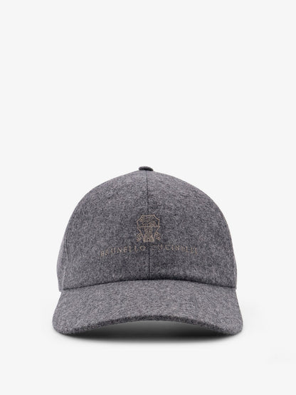 Brunello Cucinelli Virgin Wool Baseball Hat - Grigiomediobrown