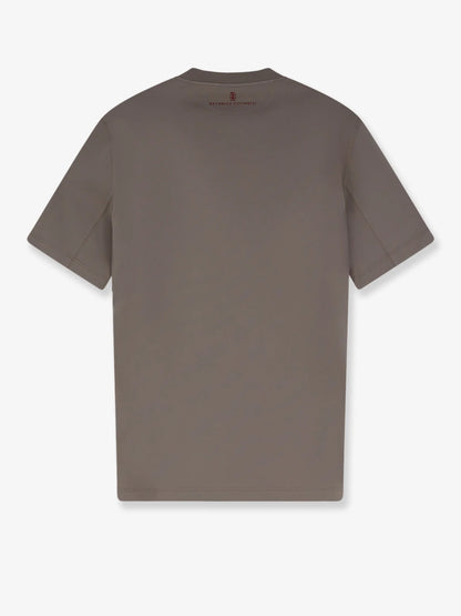 BRUNELLO CUCINELLI - Cotton T-shirt with front embroidery