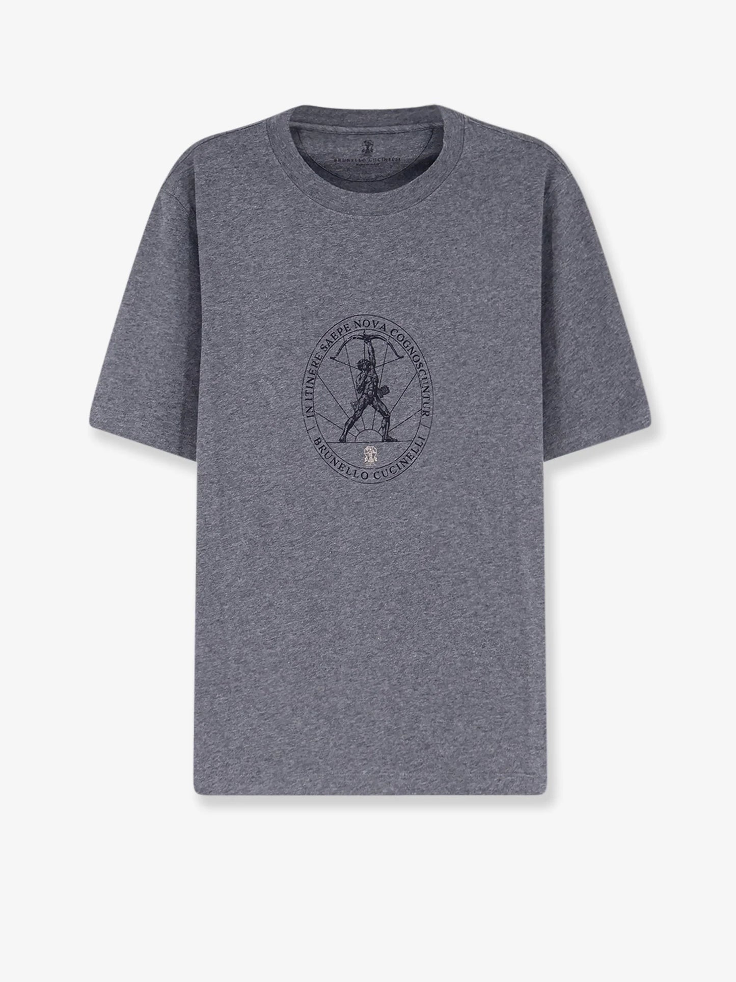 BRUNELLO CUCINELLI - Cotton T-shirt with print on the front