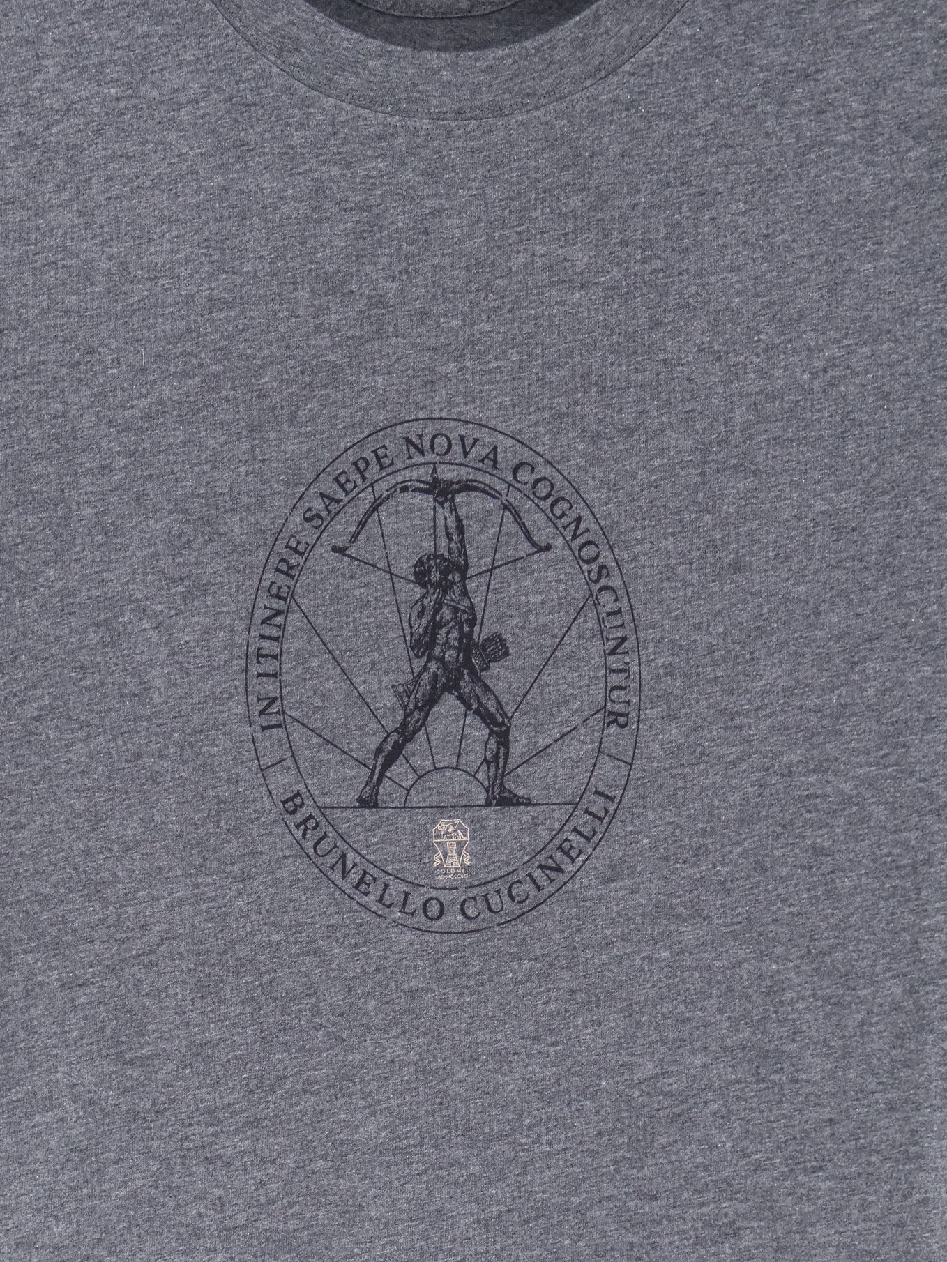 BRUNELLO CUCINELLI - Cotton T-shirt with print on the front