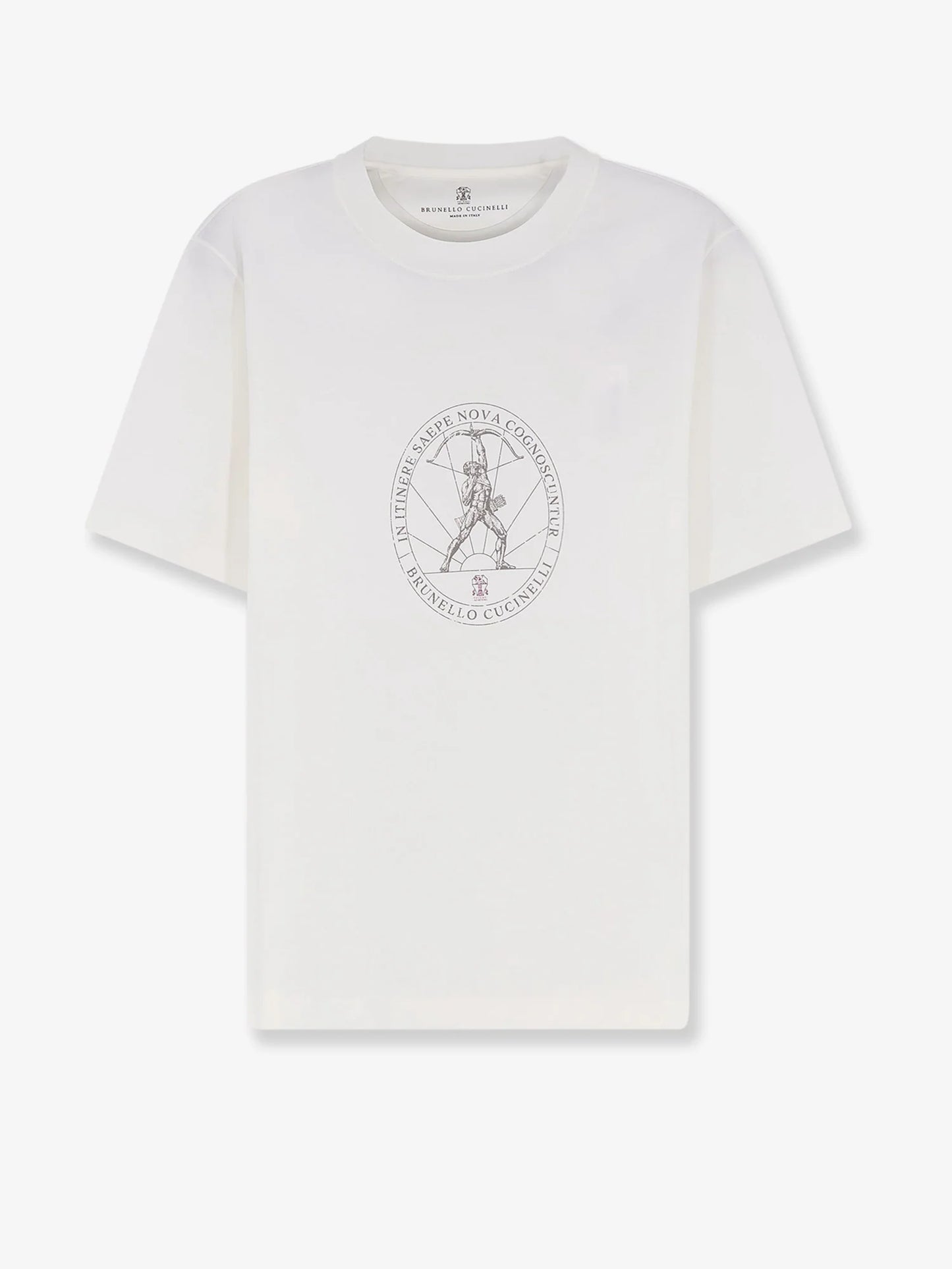 BRUNELLO CUCINELLI - Cotton T-shirt with print on the front