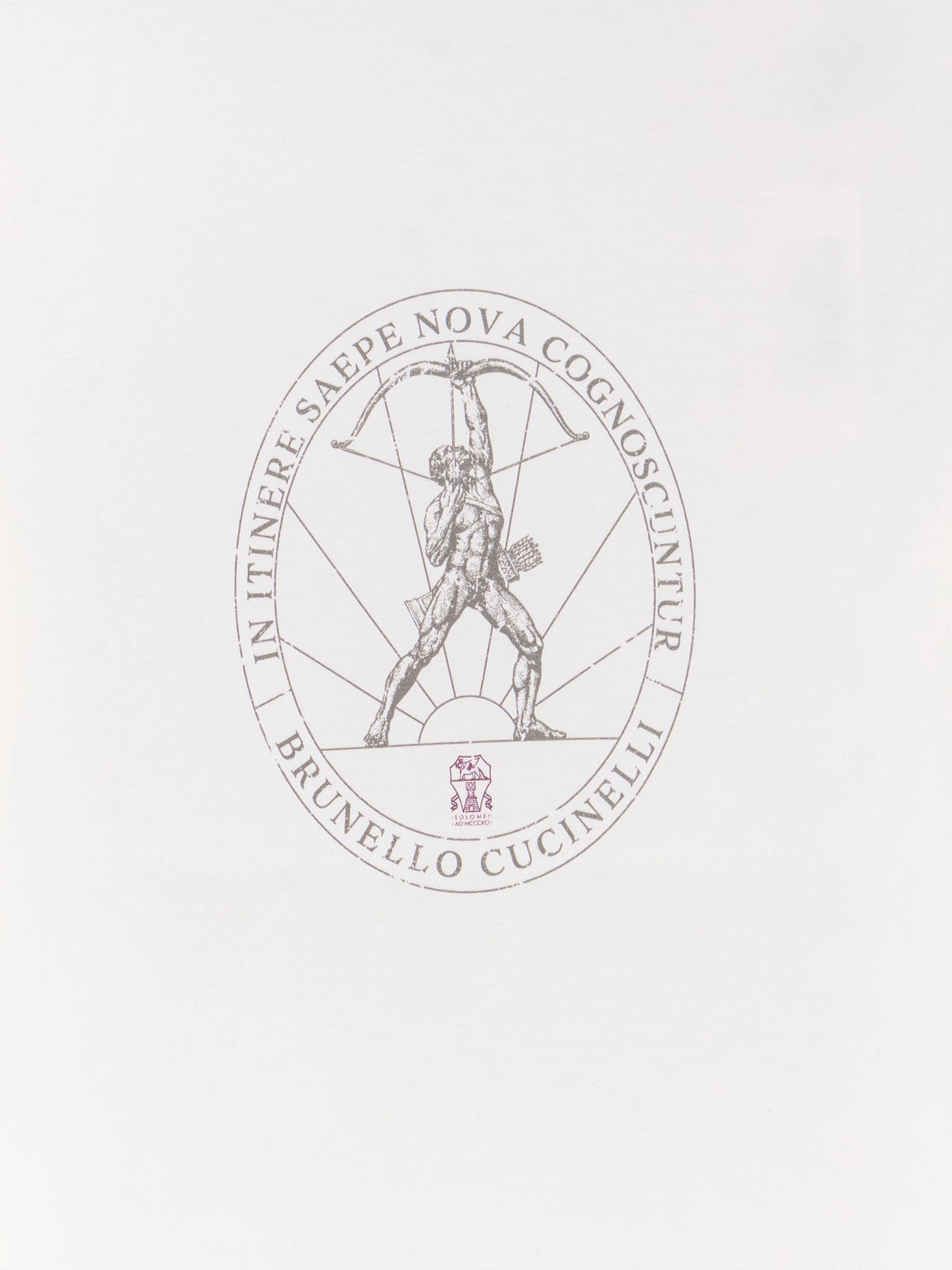 Brunello Cucinelli Cotton T-shirt with print on the front - Offwhite