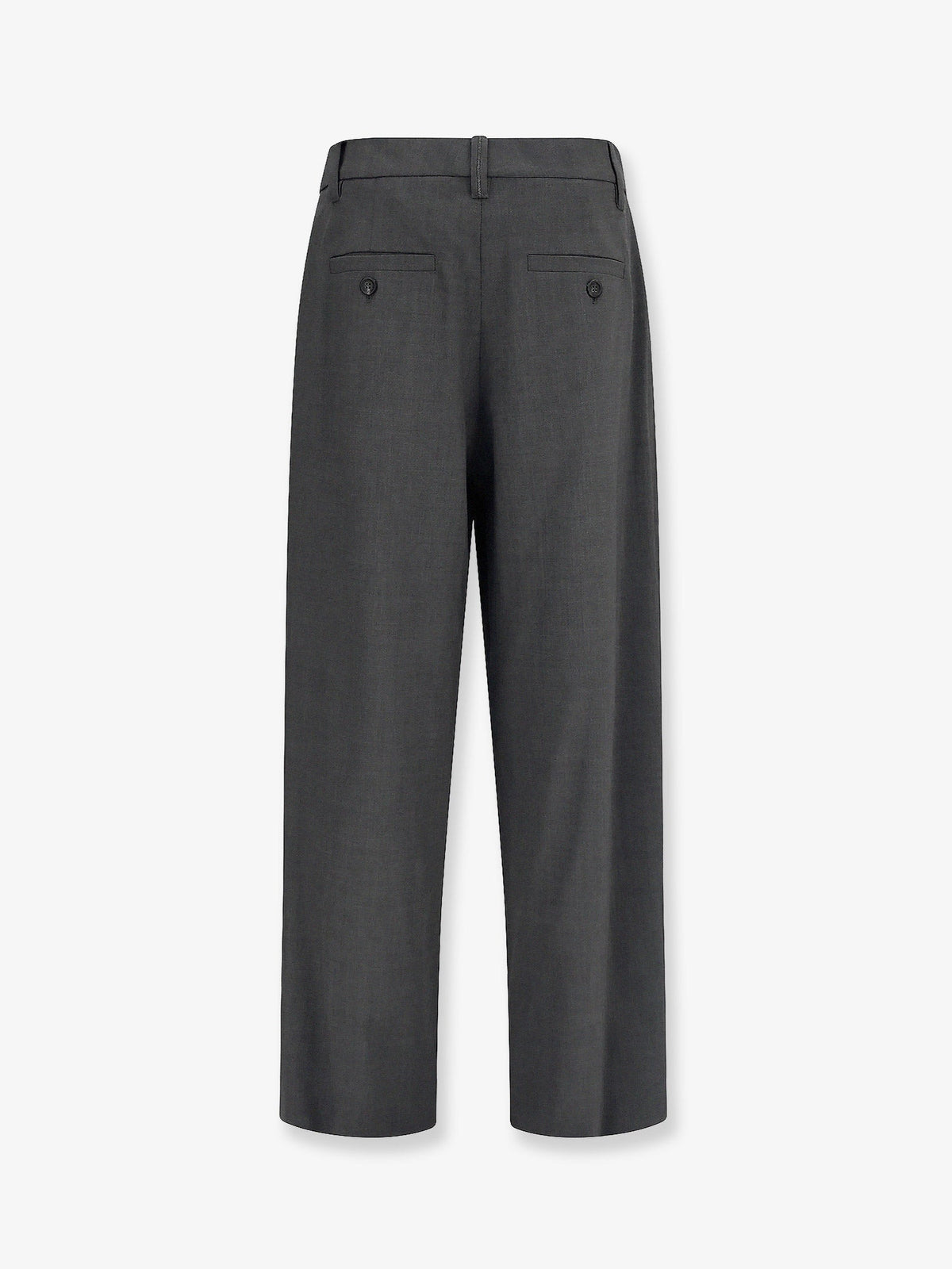 Brunello Cucinelli Stretch virgin wool blend trousers with Monili detail - Grigiolignite