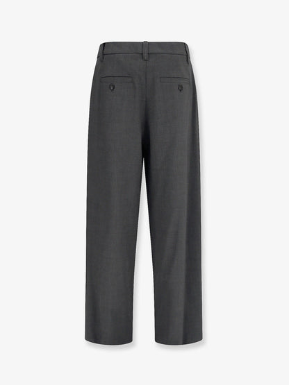 Brunello Cucinelli Stretch virgin wool blend trousers with Monili detail - Grigiolignite