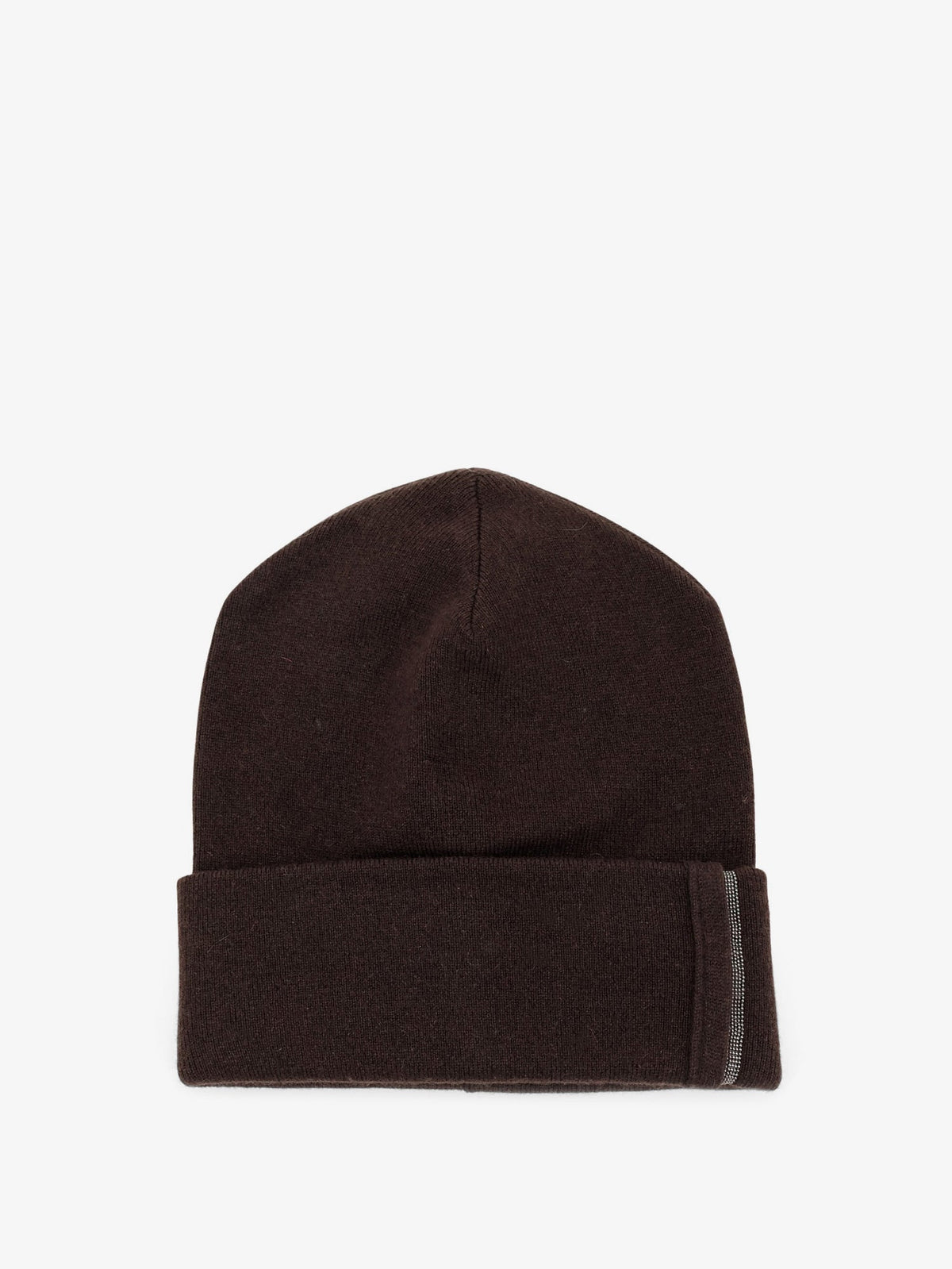Brunello Cucinelli Cashmere hat with Monili detail - Caffè