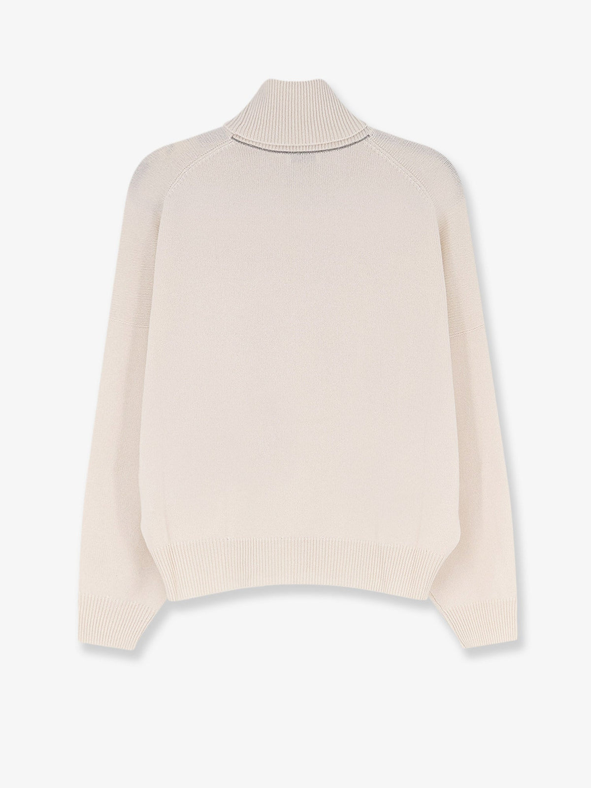 Brunello Cucinelli Cashmere turtleneck with Monili detail on the back - English White
