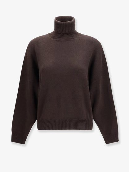 Brunello Cucinelli Cashmere turtleneck with Monili detail on the back - Caffè