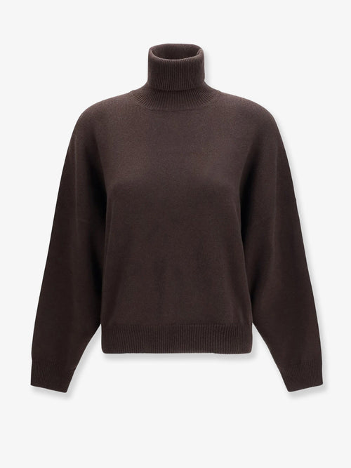 Brunello Cucinelli Cashmere turtleneck with Monili detail on the back - Caffè