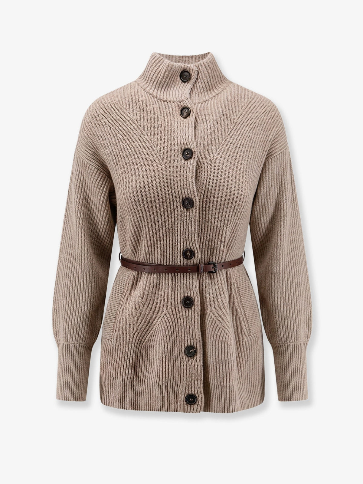 Brunello Cucinelli Wool, cashmere, and silk blend cardigan - Brown
