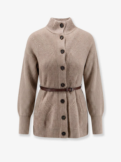 Brunello Cucinelli Wool, cashmere, and silk blend cardigan - Brown