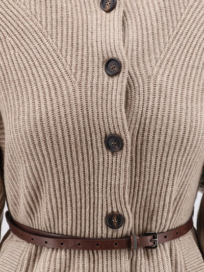 BRUNELLO CUCINELLI - Wool, cashmere, and silk blend cardigan