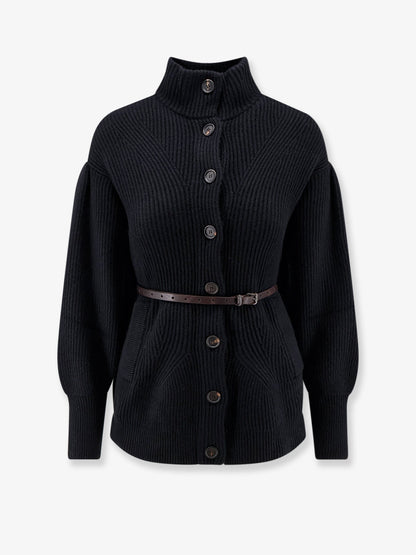 Brunello Cucinelli Wool, cashmere and silk blend cardigan - Nero