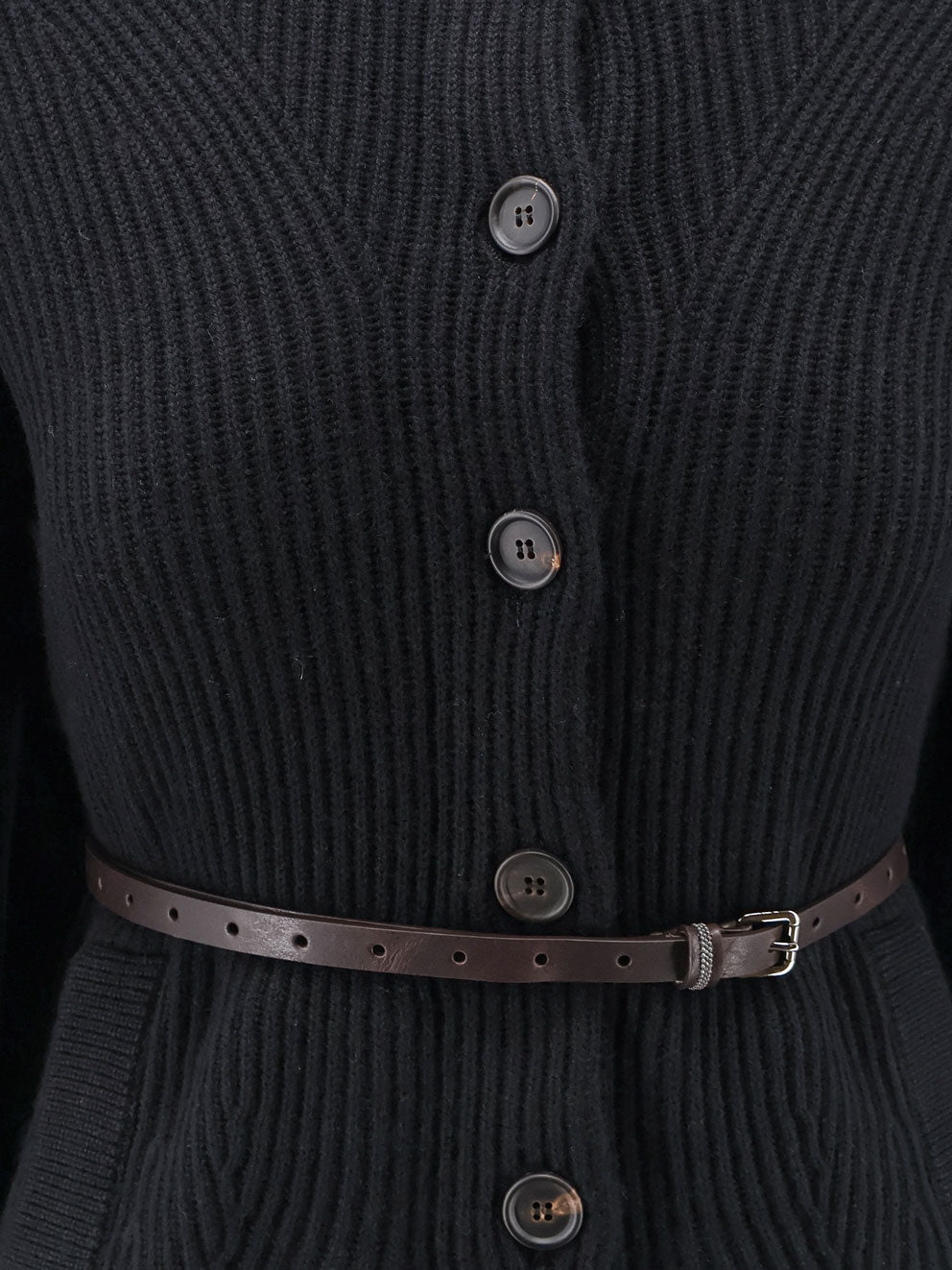 Brunello Cucinelli Wool, cashmere and silk blend cardigan - Nero