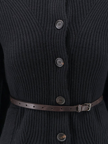Brunello Cucinelli Wool, cashmere and silk blend cardigan - Nero