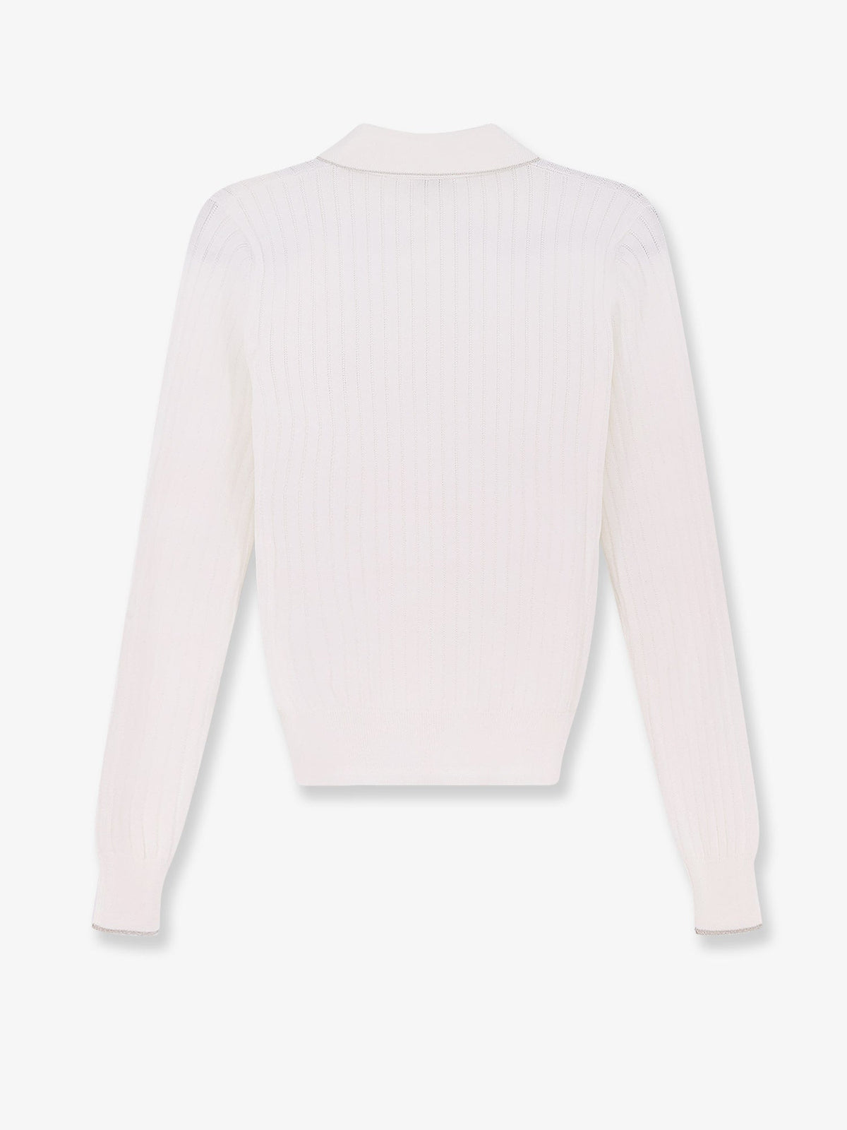 Brunello Cucinelli Cotton polo shirt with embroidered logo on the front - Platino